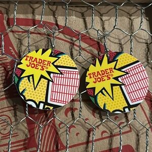 Trader Joe’s earrings pop art recycled gift card